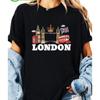 Алфавитный узор Regular Length для Весны Лета Лондонская Мода Женские Графические Повседневные Топы с Круглым Вырезом и Рукавами с Принтом Флага