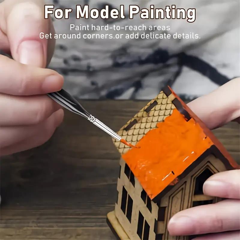 3-6 Pcs Detail Paint Brushes Set 6mm Fine Tip Brush Acrylic Watercolor Painting Professional Artist For Miniatures Face Supplies