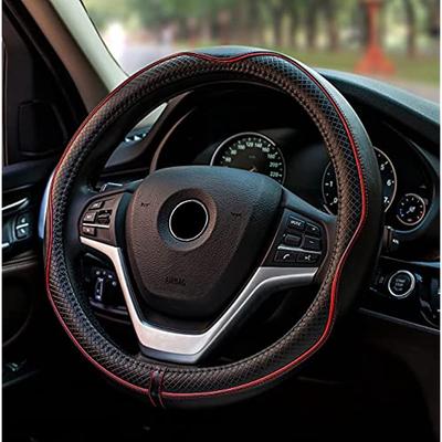 Универсальный автоматический чехол на руль Прочный чехол на руль из натуральной кожи 38 см/15 дюймов Противоскользящий чехол на руль Рулевое колесо Pr