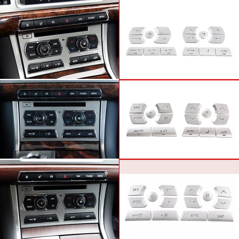 Для Jaguar XF 2012-2015 Алюминиевая наклейка-крышка кнопки центрального управления, кондиционера, мультимедиа для автомобиля, аксессуары для интерьера