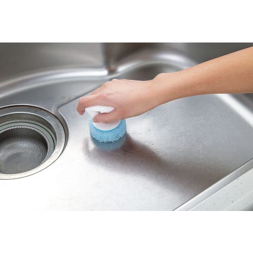 Mameita Kitchen Sponge, Blue, 6.5cm Wide x 6.5cm Deep x 2cm High, Kitchen Clean Pro, Sink Cleaning, Spare Replacement, Removes Limescale and Grease, E