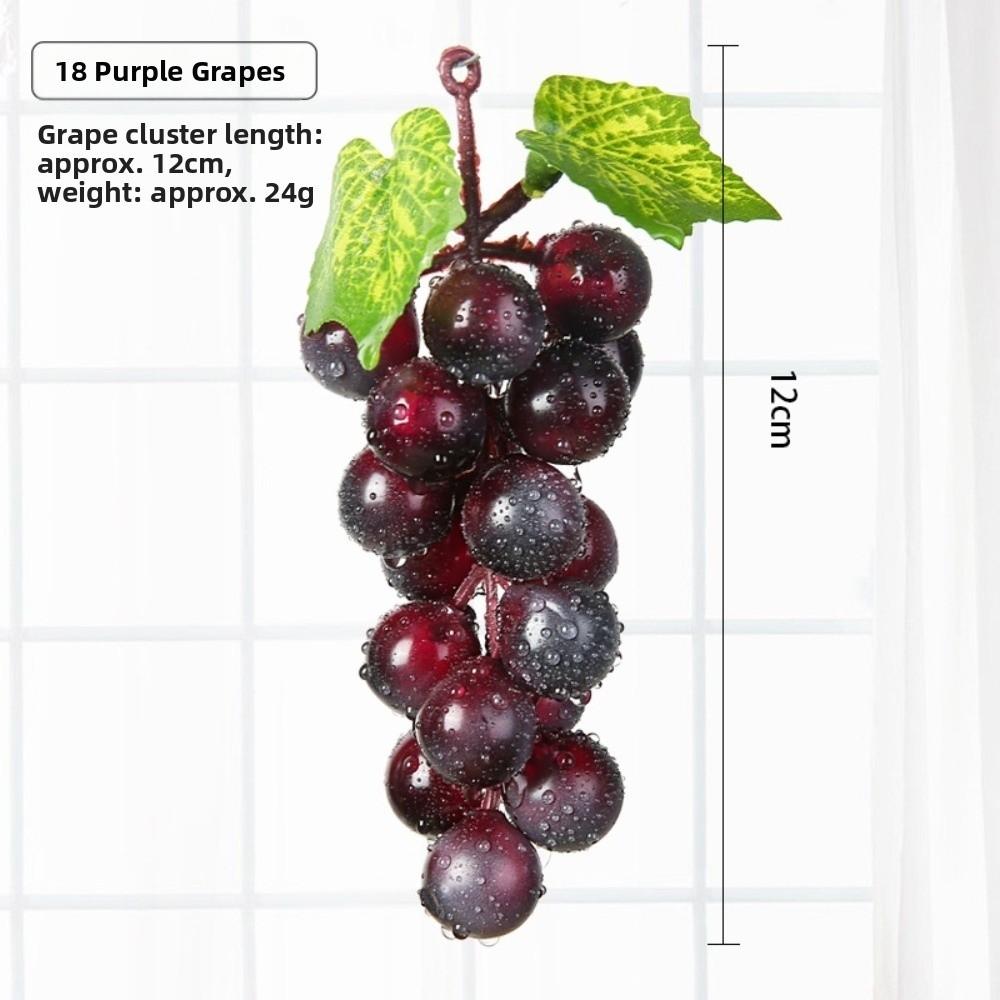 Реалистичные гроздья искусственного винограда Декоративная зеленая трава Искусственные поддельные фрукты Симуляция Декорации из поддельных фруктов