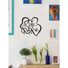 A Modern Metal Family Wall Art - Simple Line Drawing Of Mother, Father And Child -Perfect For Bedroom Decor, Housewarming Gift Or Valentine's Day Gift