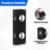 Door Reinforcement Plate: 1-3/4 Inch Matte Black Finish for Double Borehole Knobs - Reinforces Wood Metal Doors Deadbolt Cover for Front Entry