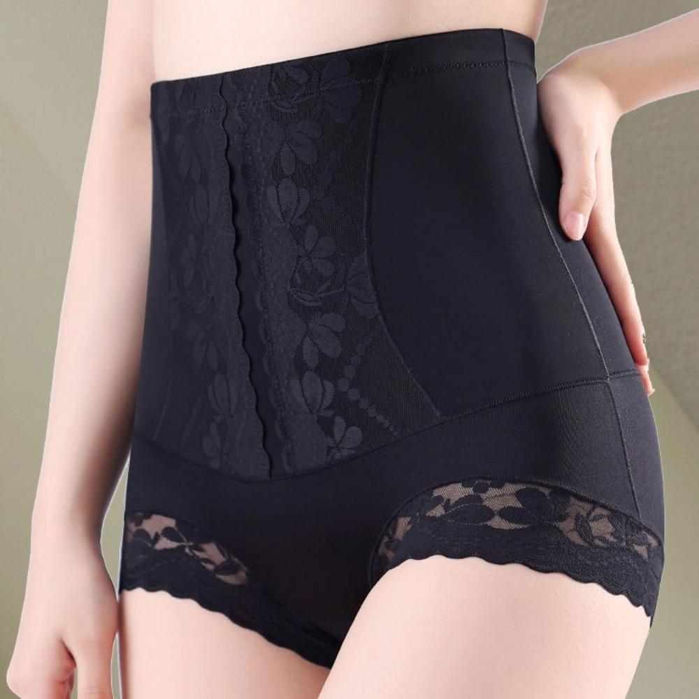 High Waist Lace Slimming Shapers Seamless Tummy Control Underwear Elastic Butt Lifter Briefs Women