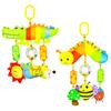 Rainbow Leaves Baby Crib Mobile & Plush Animal Rattle Toy