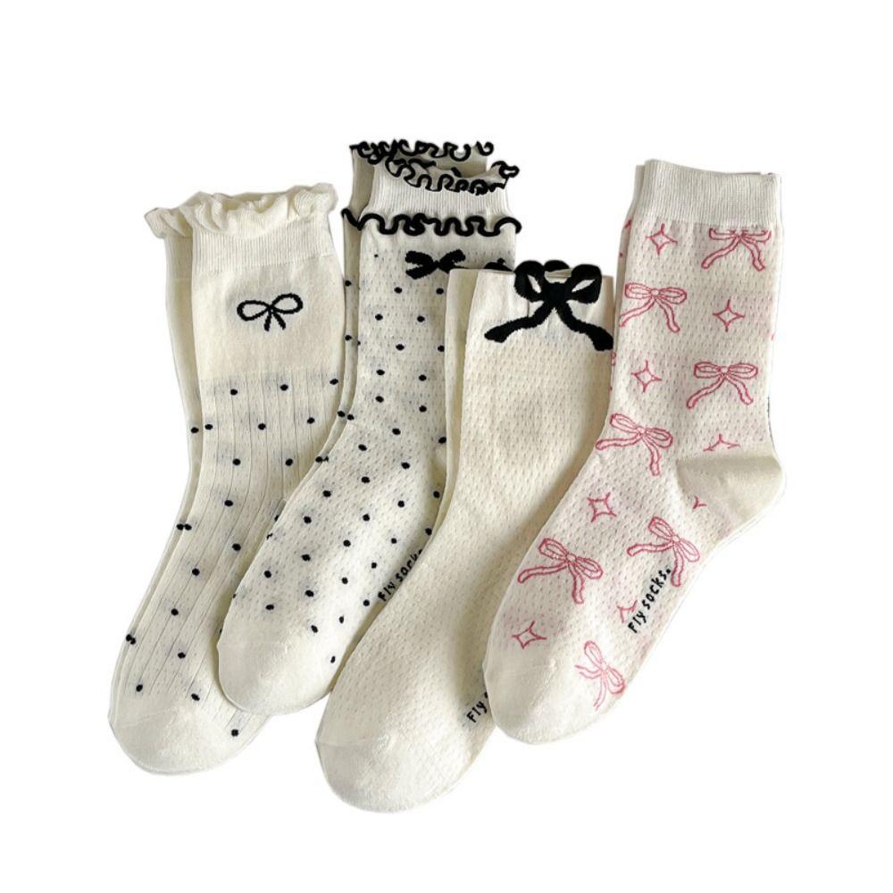 Spring Summer Bowknot Socks Y2K Sweet Stockings New Long Socks