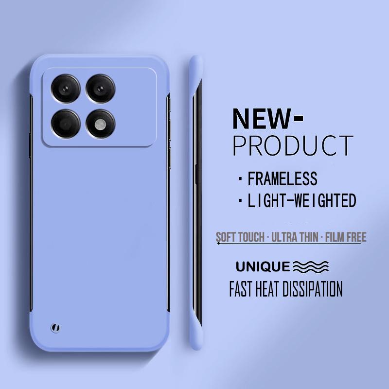 Матовый тонкий безрамочный чистый цветной чехол для ПК-телефона XIAOMI Poco X6 F6 F5 Pro F4 F3 защитный чехол на четыре угла