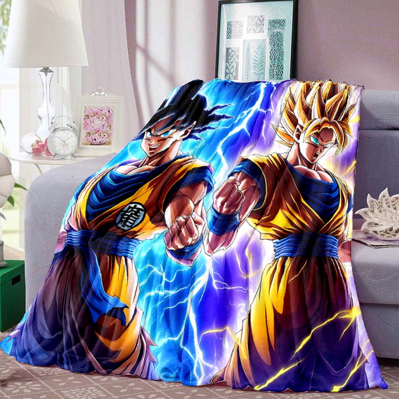 Dragon Ball Anime Print Blanket Warm Comfortable Flannel Blanket Suitable for Bedrooms, Sofas, Beds, Chairs, Picnics, Travel