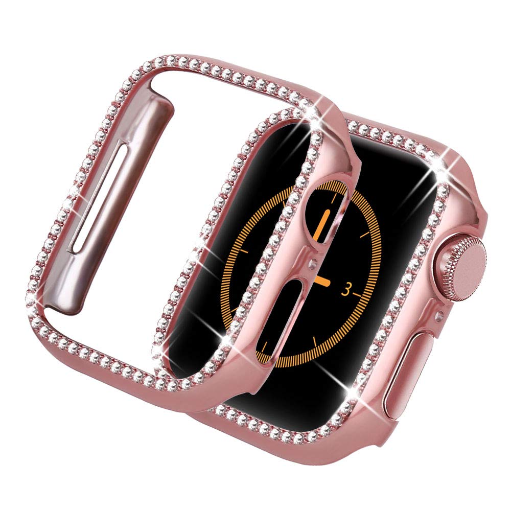 Роскошный чехол для Apple Watch Case 44 мм 40 мм IWatch 42 мм 38 мм Алмазный защитный бампер Apple Watch Series 6 5 4 3 2 SE аксессуары