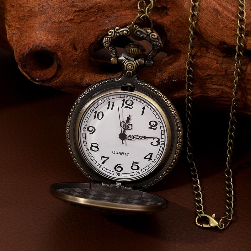 1 шт. Ретро модные бронзовые кварцевые карманные часы, сувенирный подарок для мужчин и женщин