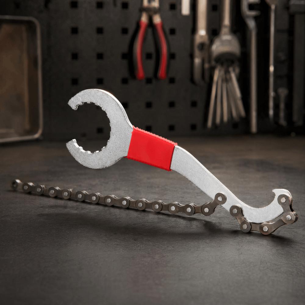20cm Length Freewheel Wrench Stainless Steel Sprocket Remover Wrench Bike Chain Whip  Bike Repair
