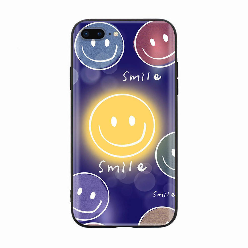 Черный чехол для Xiaomi Redmi 13C Note 9 iPhone XR 7 8 14 15 11 12 13 X XS Pro Max Samsung A25 S23 S24 FE Ultra Plus Happy Smile