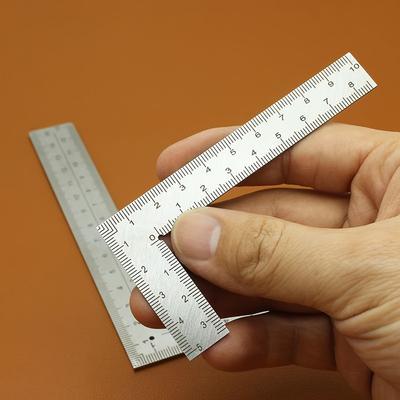 Прецизионная L-образная линейка, двусторонняя, с высокоточной шкалой, многофункциональный угловой измерительный инструмент, для кожевенного дела, DIY-проектов.