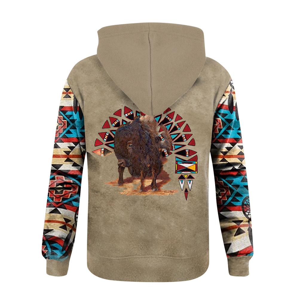 Модный свободный мужской и женский свитер с капюшоном с длинным рукавом и принтом