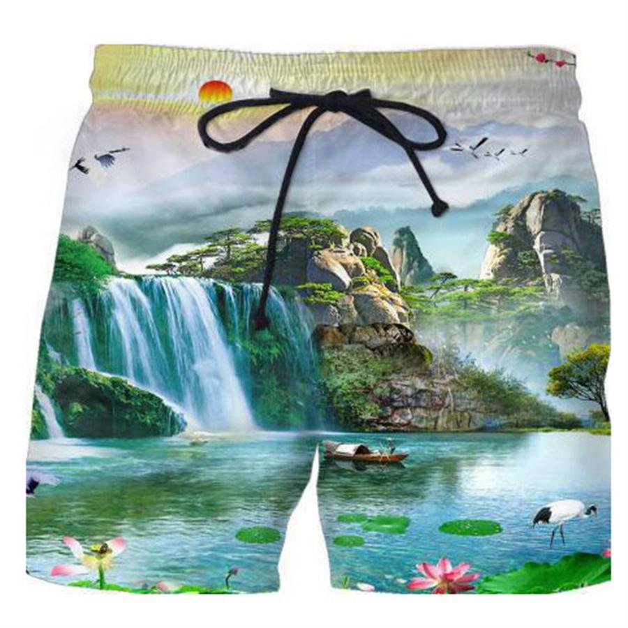 Мужские шорты, летние повседневные молодежные пляжные шорты с 3D принтом, весенние маленькие эластичные короткие брюки