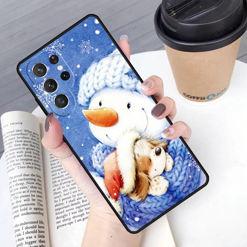 Чехол для телефона Рождественский Снеговик Пингвин Санта Олень Для Samsung Galaxy S24 S25 Ultra S21 S22 S10E Note 10 Plus 20 FE S23