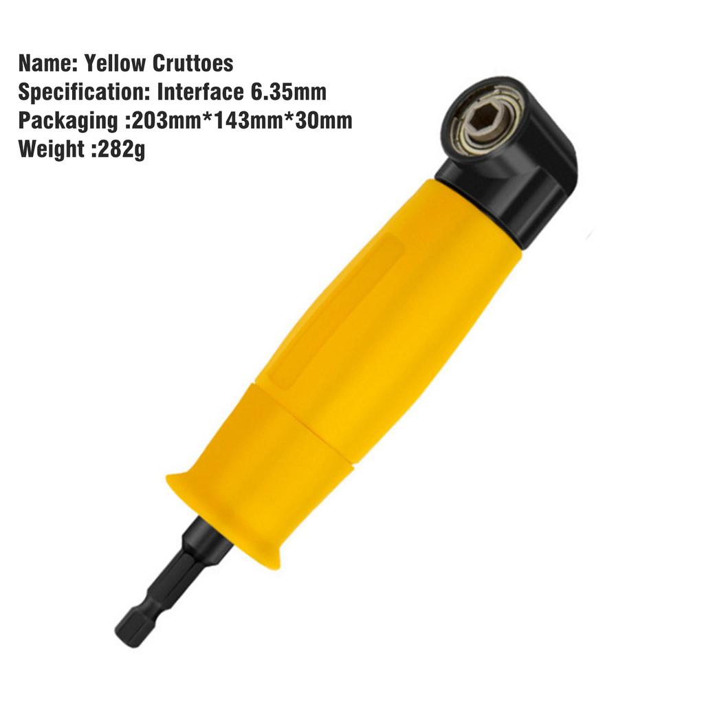 1PC Hexagonal Handle 90 Degree Right Angle Screwdriver Corner Tool Yellow Extended Connecting Rod Electric Tool Accessory