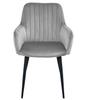 SOLDEN chair - silver-gray velvet / black legs x 2