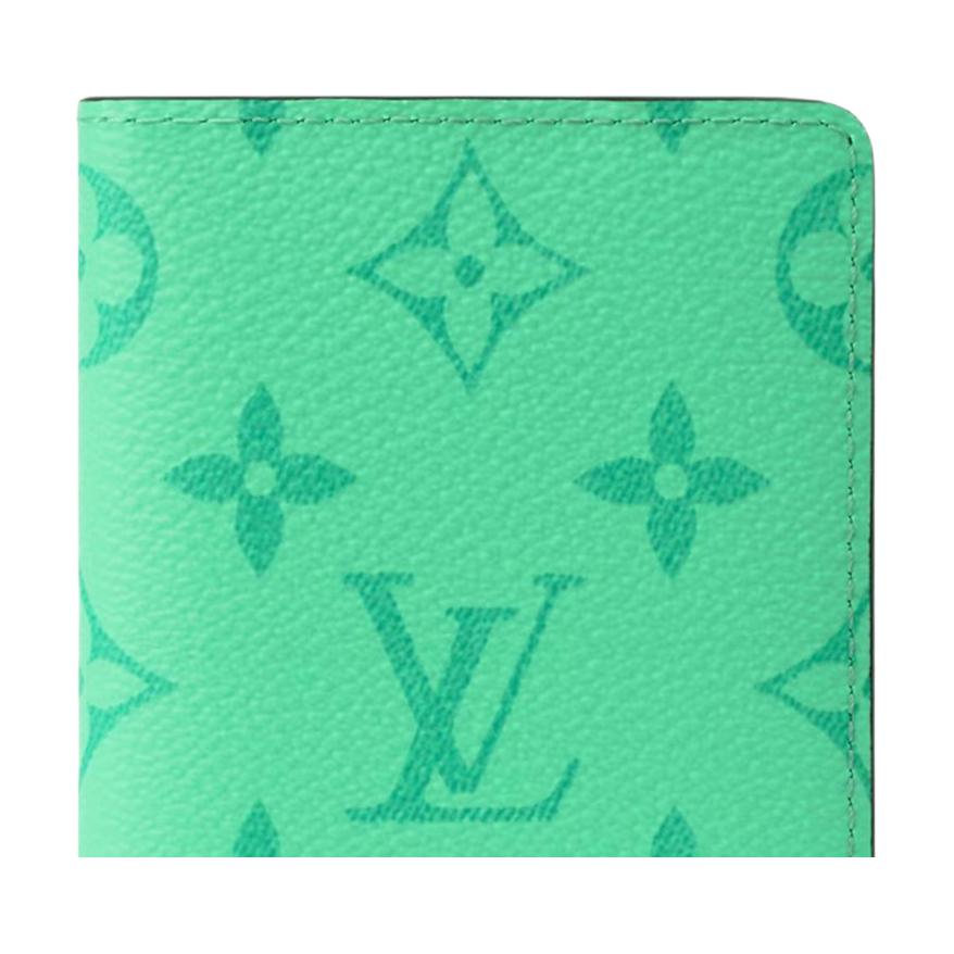 Louis Vuitton Pocket Organizer Monogram Coated Canvas Wallet Women Wallet Mint-Green M27652