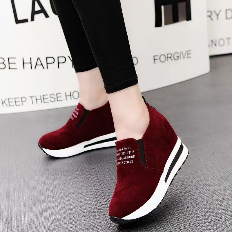 Spring Autumn Fashion Versatile Women Casual Shoes Comfort Adds Height Loafers Platform Wedges Vulcanize Shoes Women's Sneakers