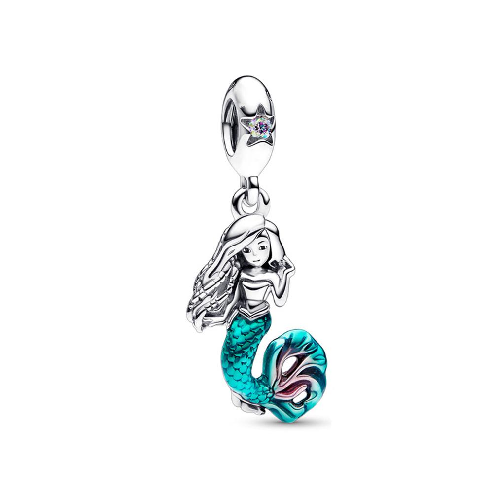 925 Silver   Charm Bracelet Ocean Clownfish Octopus Crab Pendant Mermaid Beads DIY Gifts