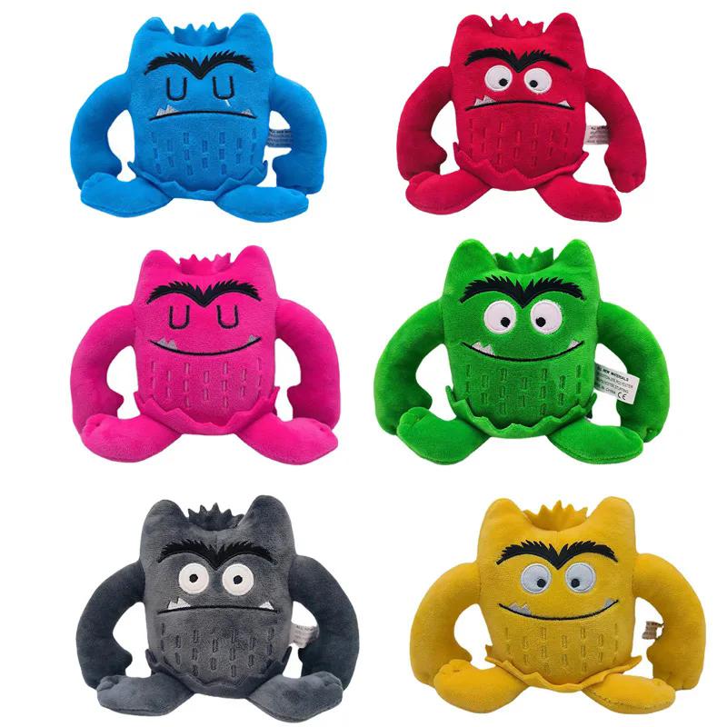 6Pcs Cute Color Monster Plush Dolls Set Soft Stuffed Animals Emotion Toys For Kids Birthday Gifts