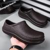 Men Chef Shoes Man Summer Beach Slippers Water Proof Oil Proof Kitchen Shoes Non Slip Garden Clogs Hotel Work Shoe EVA Sandal