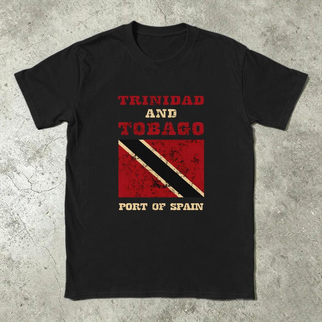 Casual T-Shirt Summer Trinidad And Tobago Flag Country Map Hip Hop T-Shirts Cotton Tshirt for Men Aesthetic Top Tees