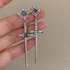 JWER Vintage Shine Crystal Zircon Cross Drop Earring For Women Girl Fashion Rhinestone Sword Earrings Punk Female Party Jewelry