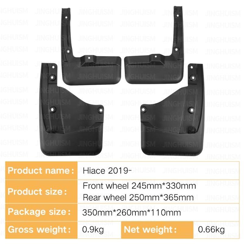 Fender Mud Flaps For Toyota Hiace 2019-2025, Exterior Car Accessories Block Mud Sand Protect Vehicle Paint Sport Look Upgrade