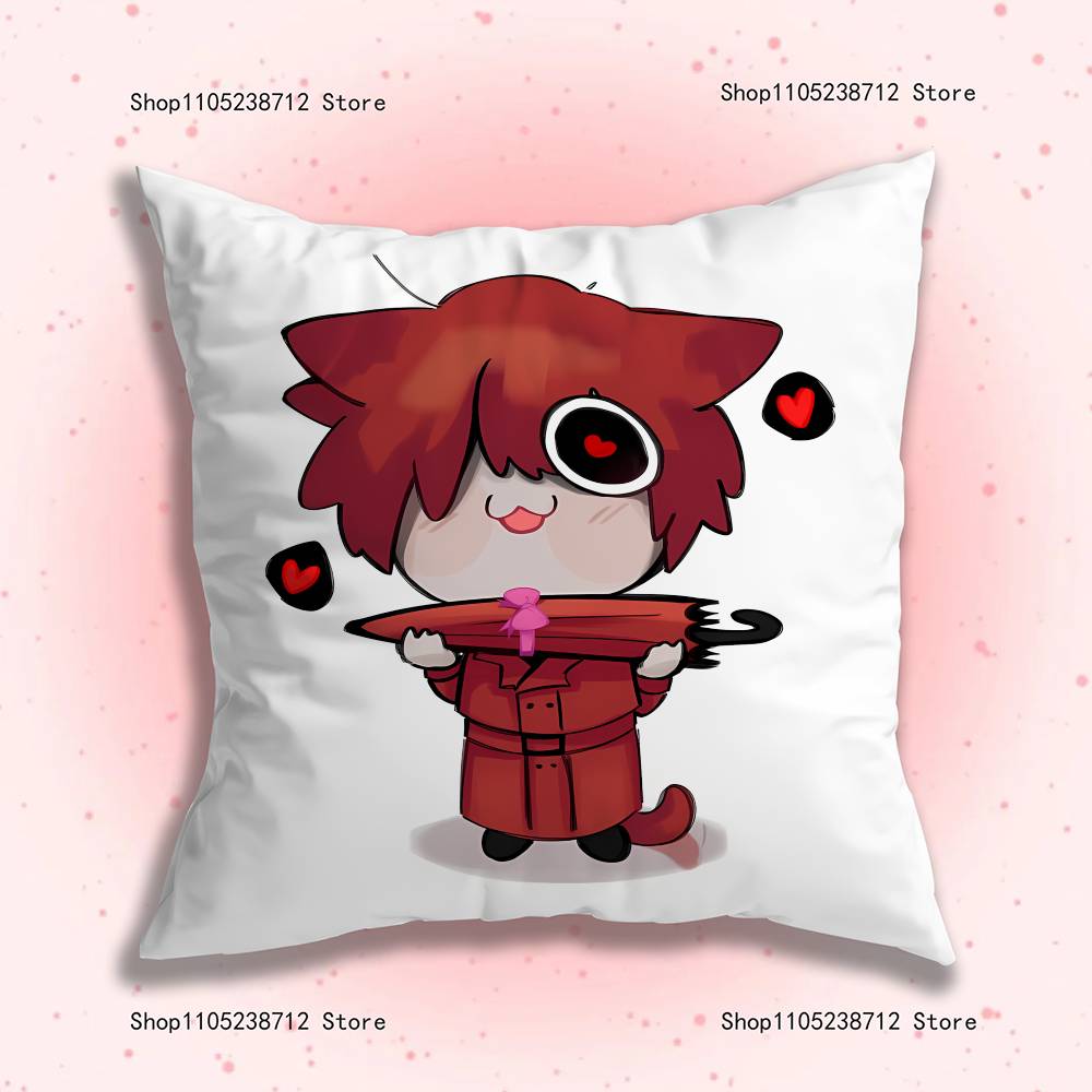 H-Homicipher Mr.Scarletellas Anime Pillow Covers Cartoon Sofa Decorative Home Double-Sided Printing Short Plush Cushion Cover
