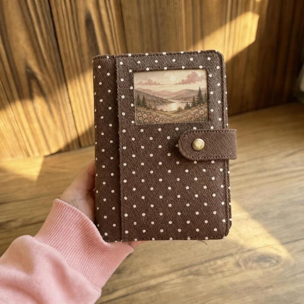 Fabric Cover Loose Leaf Journal Polka Dot Print DIY Planner Book Hand Ledger  Students