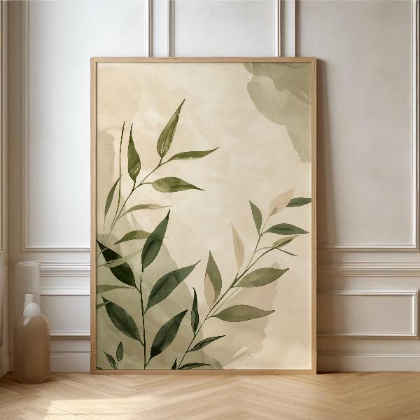 Minimalist Boho Plant Leaf Flower Poster Modern Floral Botanical Canvas Scandi Wall Art for Living Room Home Decoration