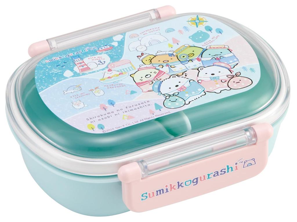 Skater Bento 360ml Fluffy Made in Single Dishwasher and Microwave Sumikko Gurashi Shirokuma Furusato Bear Children's Box, Capacity, Lid, Japan, Tier,