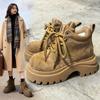 Retro Fashion Platform Martin Boots Women's Spring and Autumn New British Style Versatile Big Yellow Boots Women