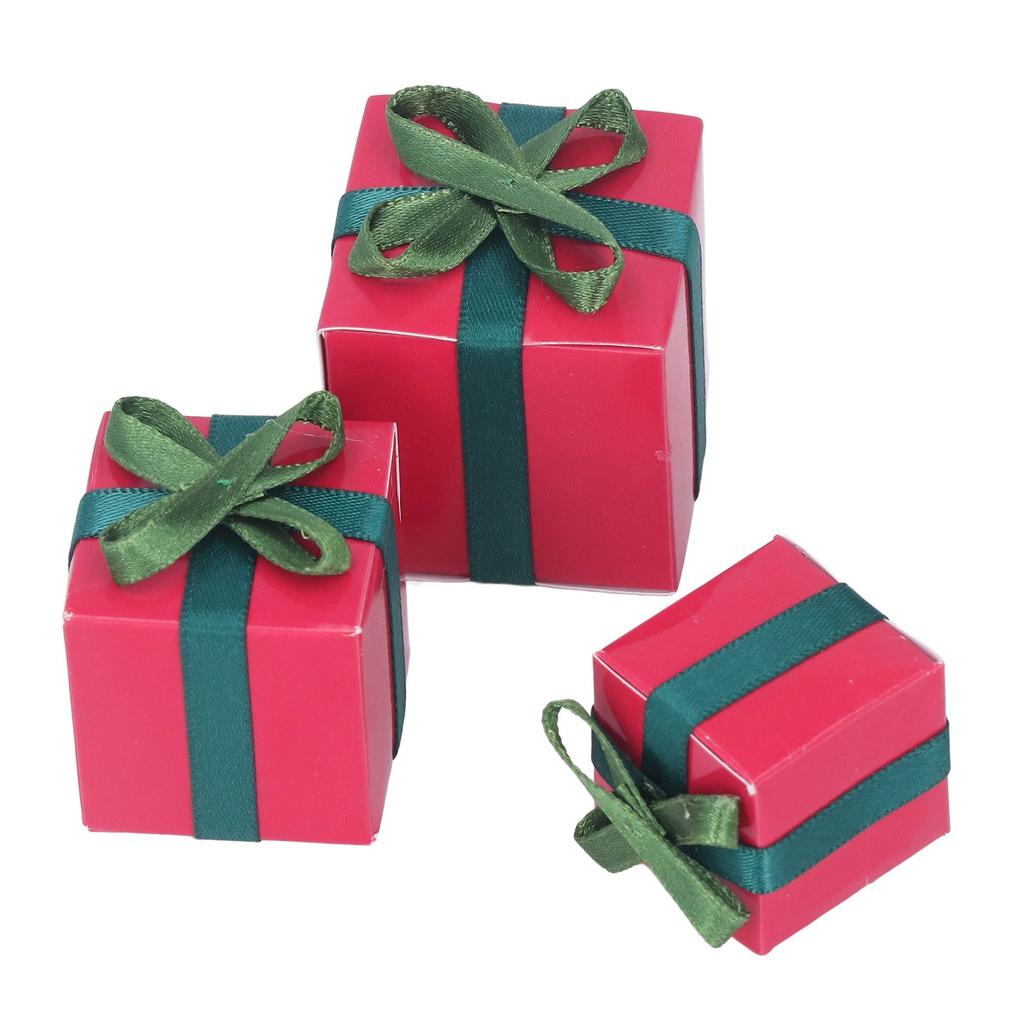 3Pcs Simulation Mini Gift Box Superb Workmanship Multipurpose Dollhouse Miniature Gift Box for 1:12