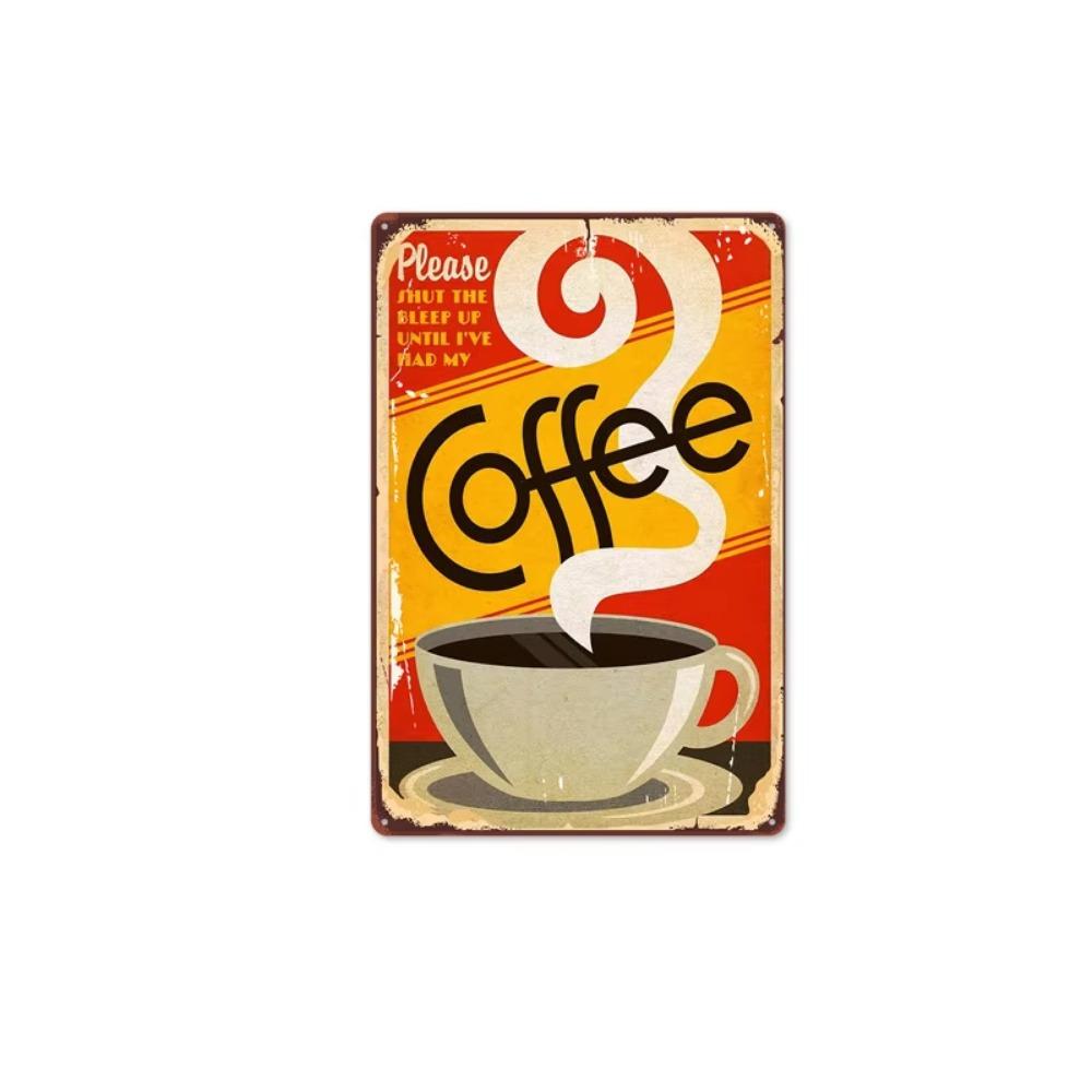Постер для кофе в винтажном стиле, жестяная табличка: Декоративное настенное панно в индустриальном стиле для фоновых стен