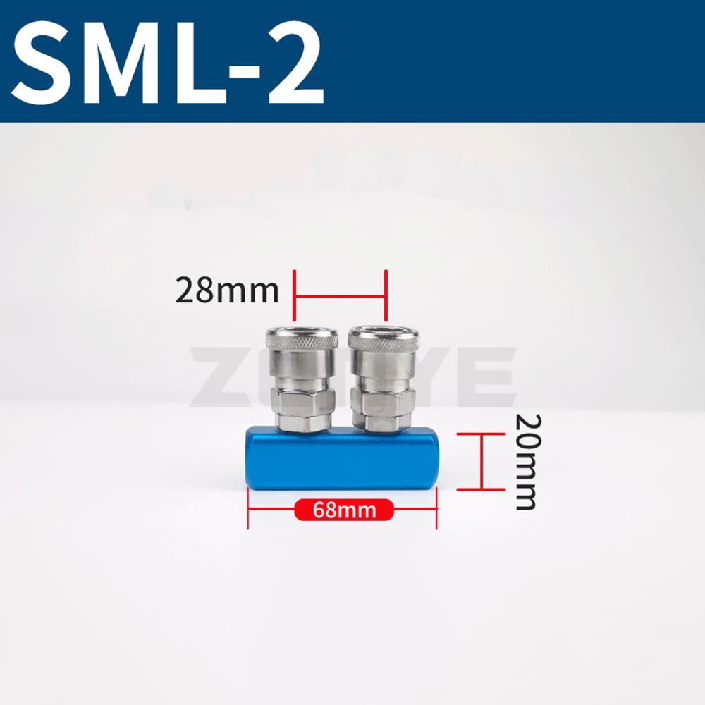 20x20 мм ШxВ С фитингами SML 1/4" BSP Внутренняя резьба 2 ряда x 2 3 4 5 6 8 направлений Сплошной алюминиевый пневматический распределительный блок Разветвитель