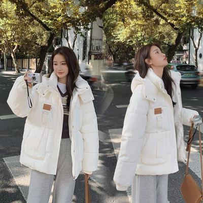 Женская утепленная куртка большого размера на осень и зиму с капюшоном, свободная, однотонная, с тонкой молнией, верхняя одежда