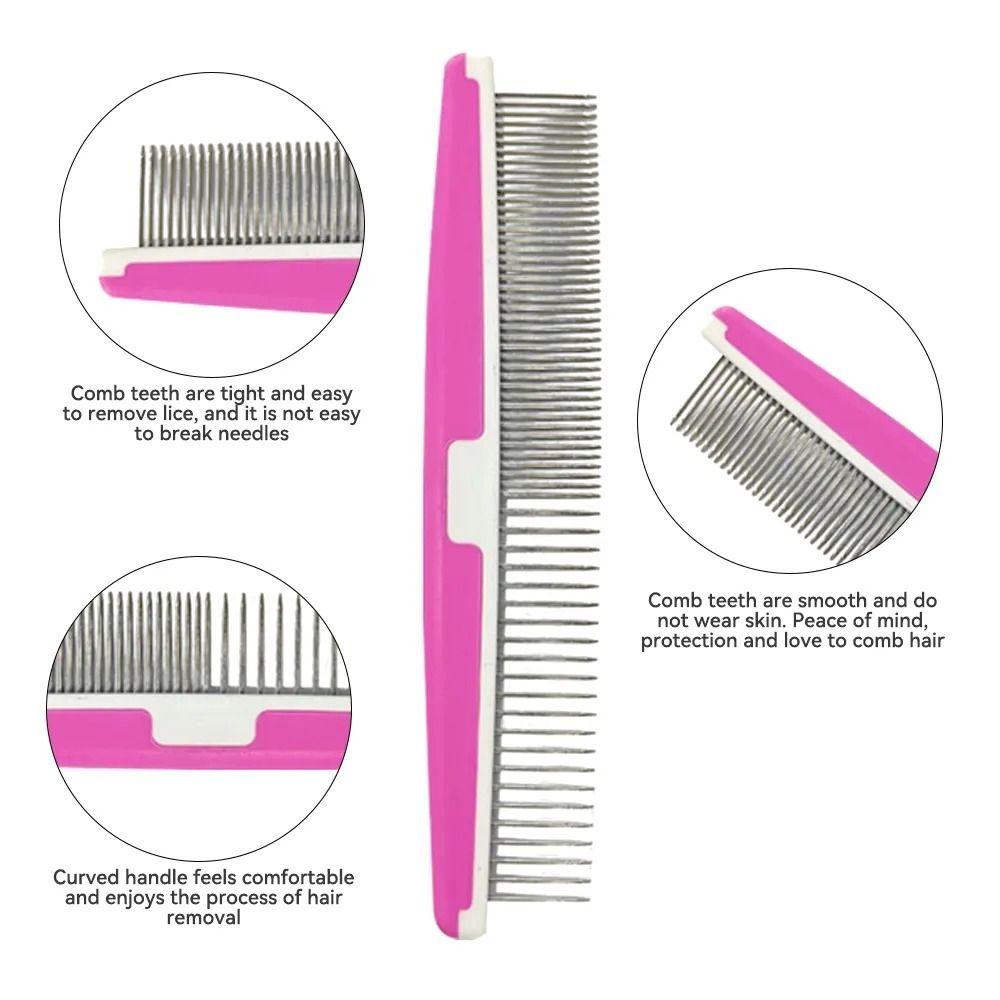 Pet Supplies Dog Cat Pin Comb Stainless Steel Double Tooth Row Comb Pet Open Knot Comb  Pet