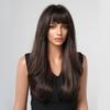 HAIRCUBE Коричневые синтетические парики с эффектом омбре, длинные волнистые парики для чернокожих женщин с челкой, повседневные термостойкие натуральные парики для косплея