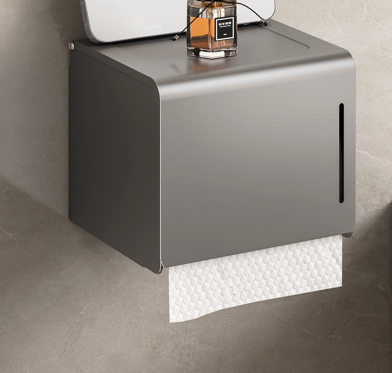 Настенный держатель для салфеток и полотенец без сверления, цвет оружейный серый