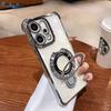 Case For OPPO Reno 14 Pro 14F 14FS 5G Bracket Magsafe  Transparent Plating Airbag Magnetic Cover For OPPO Reno 14 Shell