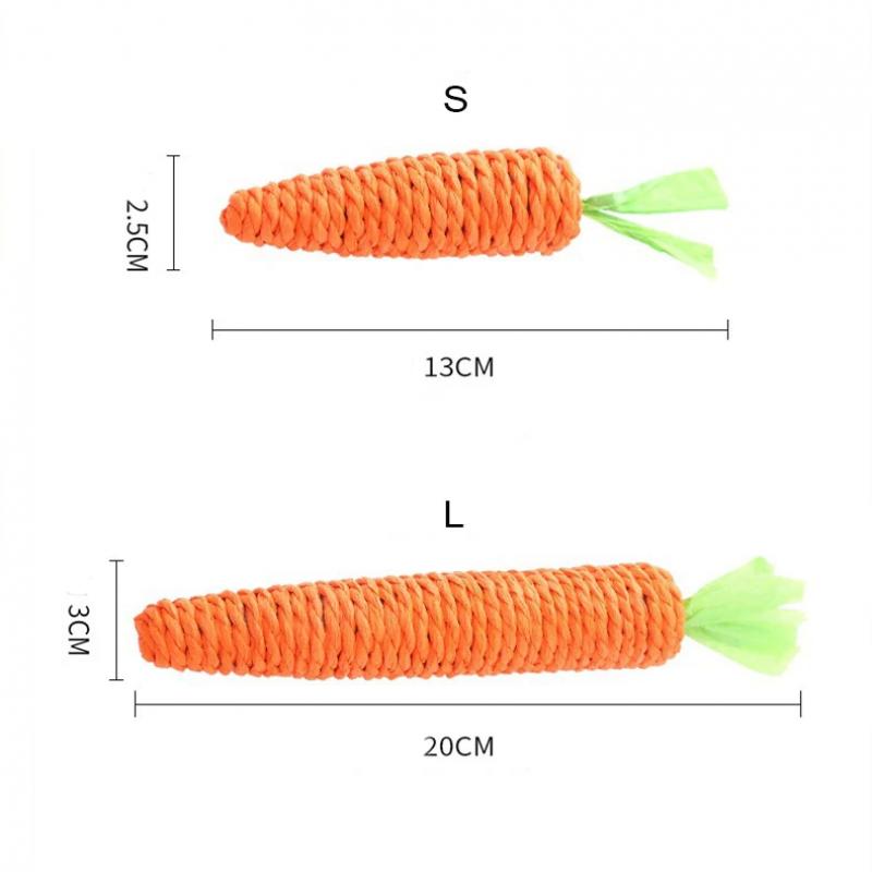 Cat Toy Carrot Sound Pet Products Bite Resistant Paper Rope Scratcher Clean Teeth Interactive Play Cat Carrot Chew Toy for Cat