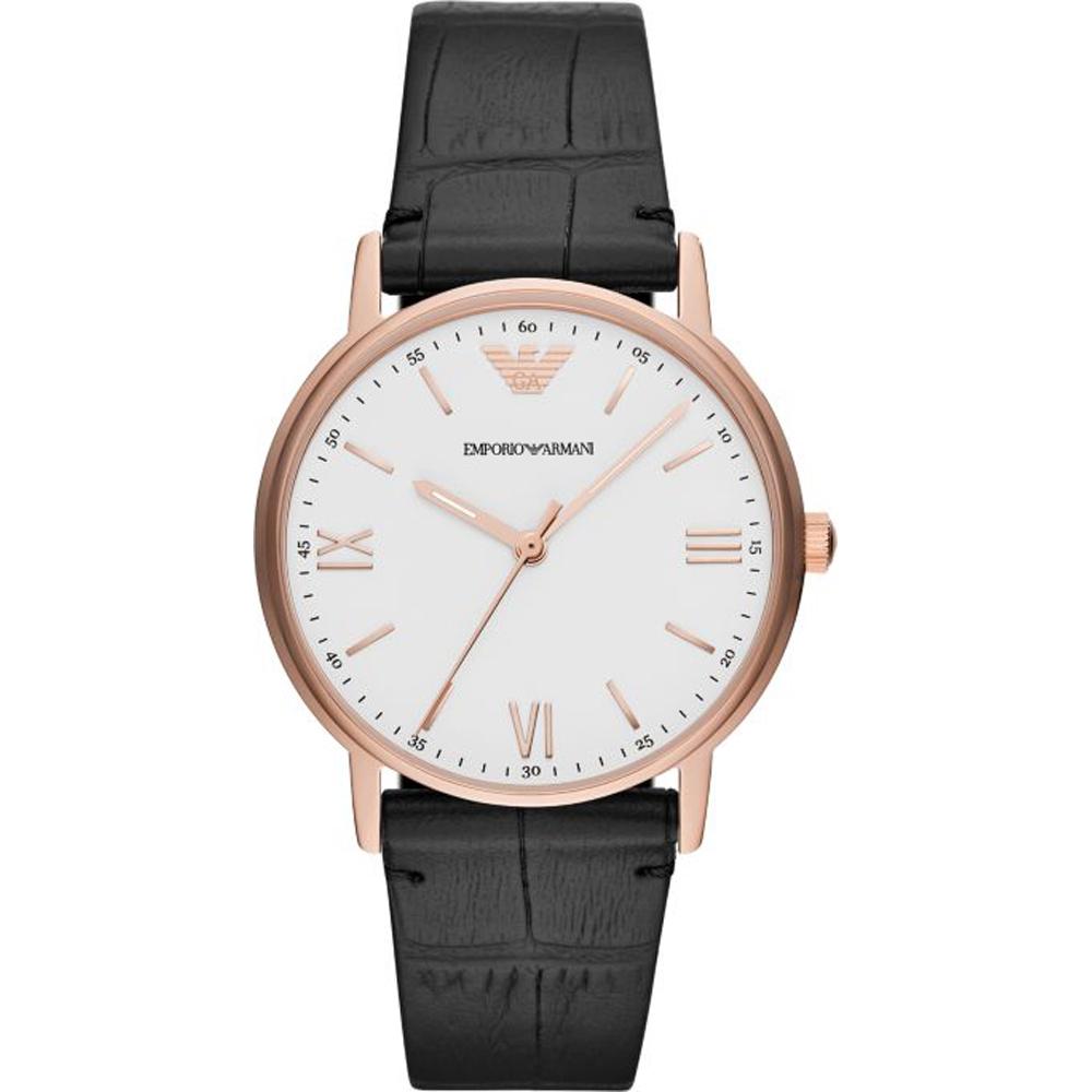 Emporio Armani Белый Кожаный Черный Мужские Кварцевые Часы AR80015
