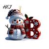 Personalized Snowman Letter Ornaments 2D Christmas Ornaments, for Tree, Winter Holiday Home Decor Initial Ornament, Ornament DIY Hanging Xmas