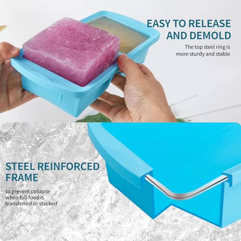 1 2 4 чашки силиконовый контейнер для заморозки супа поднос для хранения кубиков набор формочек для микроволновой печи с крышками