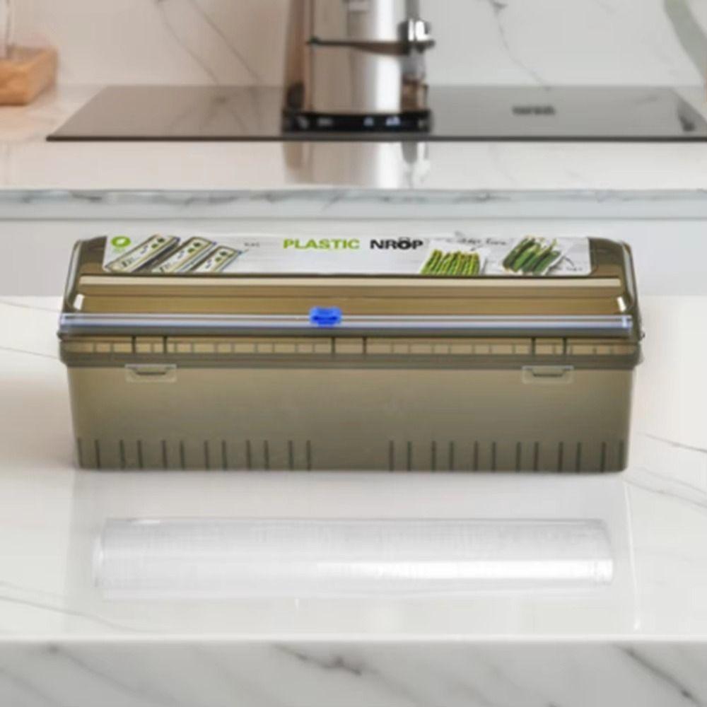 Reusable Food Wrap Dispenser Plastic Film Dispenser Cutting Box for Kitchen Tool Accessories