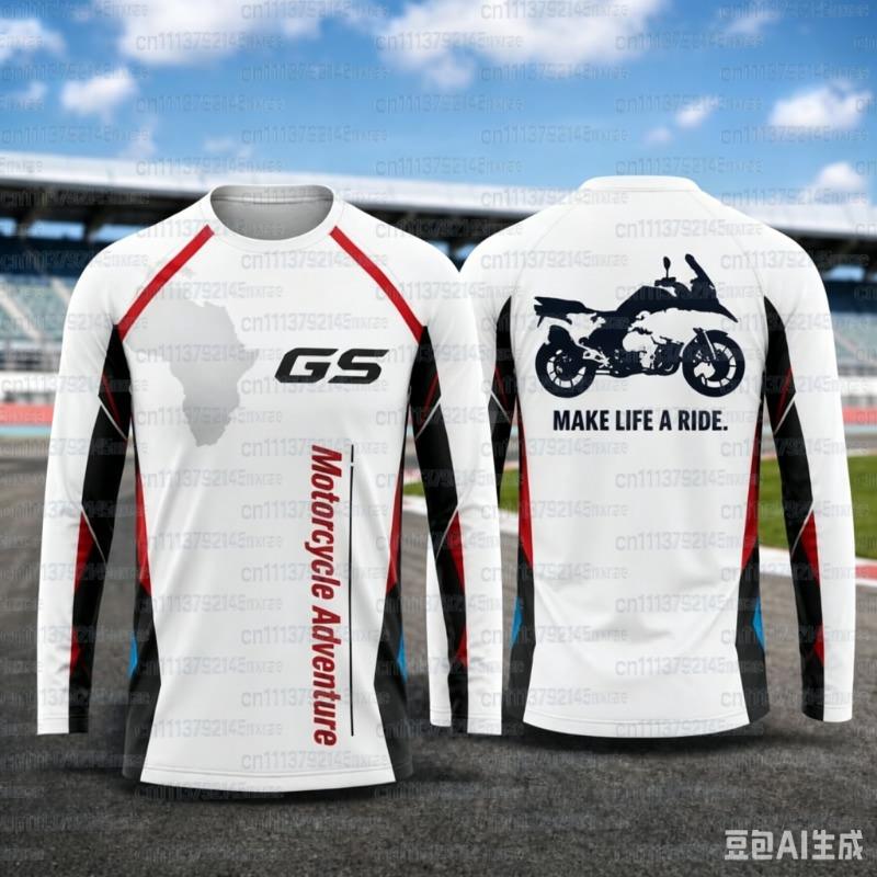 2026 Men's GS Motorcycle Adventure Long Sleeve T-Shirt Breathable Moto Jersey for Biker Riding Tee Family Match 2026